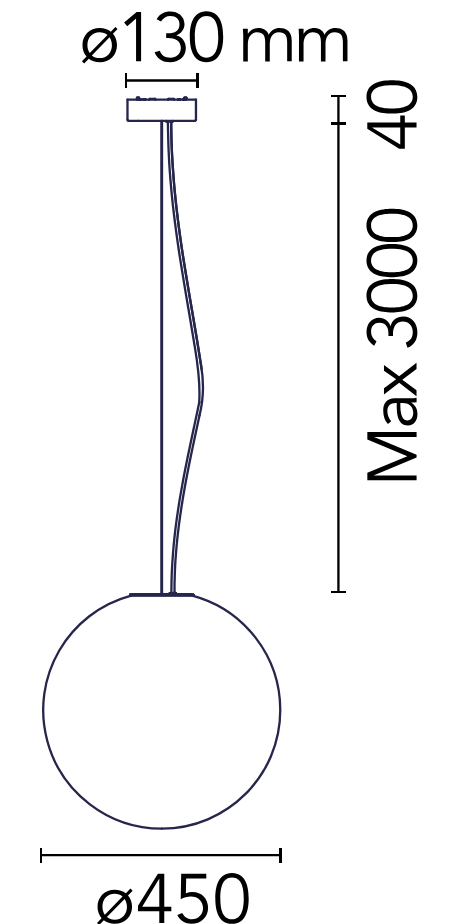 Lampada sfera a sospensione 45 cm 30W E27 dimmerabile in vetro semitrasparente bianco My Sphere F1920009 Flos
