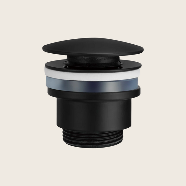 Piletta click clak per lavabo e bidet universale in ottone zama nero opaco