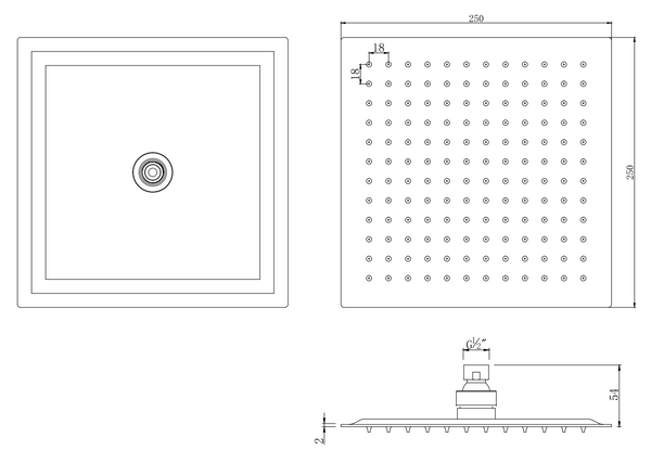 Set miscelatore doccia incasso 2 vie soffione 25x25 slim braccio 30 cm e doccetta cromo Smart