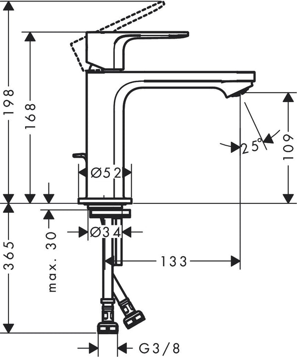 Hansgrohe Rebris E Miscelatore Lavabo 110 Coolstart Con Piletta Nero Opaco 72559670