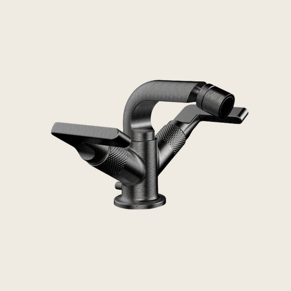 Gessi Inciso Gruppo bidet con scarico pop up e flessibili matte black xl 299