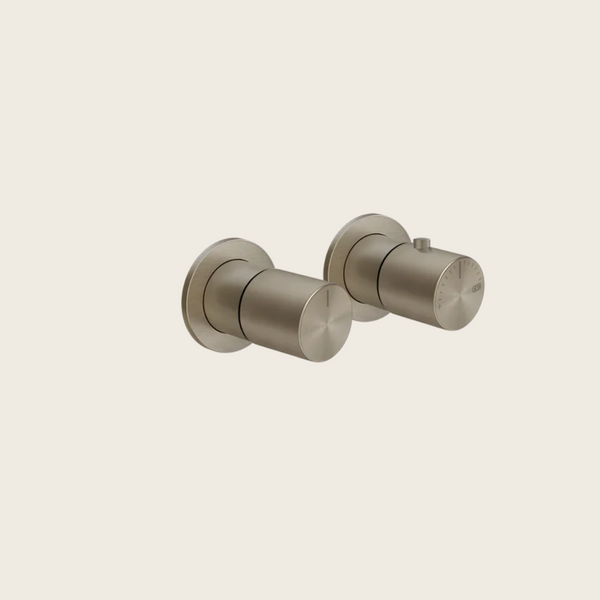 Parte esterna miscelatore doccia termostatico doccia a parete 1 via senza parte incasso brushed brass 70032 Gessi