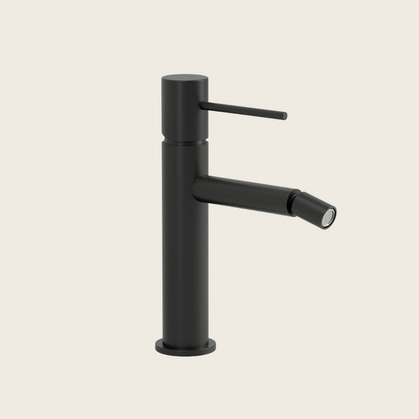 Rubinetto bidet monocomando con flessibili nero opaco Hidden