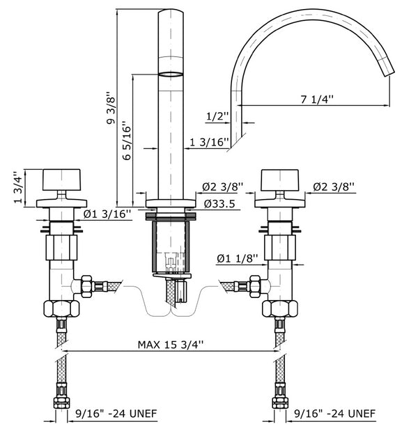 Zucchetti Isyfresh Gruppo Lavabo 3 fori Cromo ZD4437