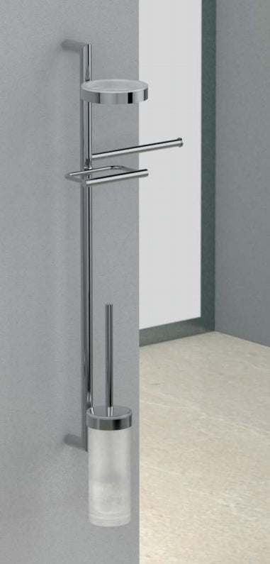 Colombo Planets B9822 Asta portasciugamani portarotolo portasapone e portascopino a parete Cromo