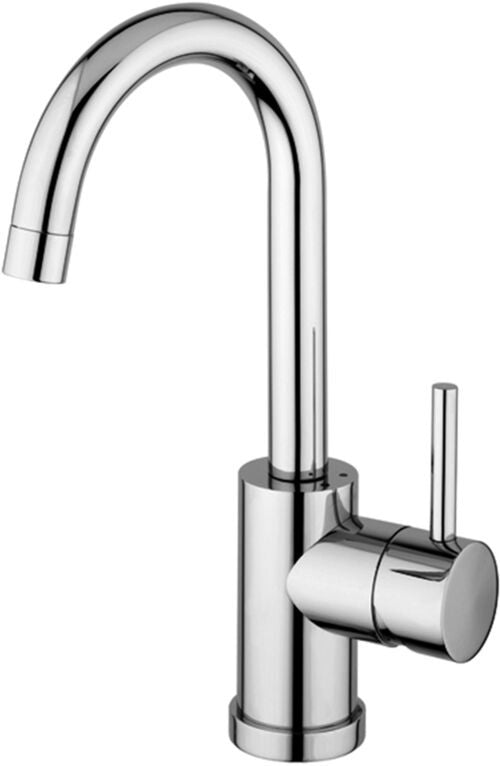 Paffoni Birillo Bi077 Miscelatore lavabo Canna ad ombrello, vista frontale su sfondo bianco