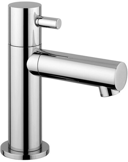 Paffoni Micro Mi090 Rubinetto Lavabo Cigno Solo Acqua, vista frontale su sfondo bianco