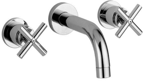 Paffoni Quattro QTV008 Gruppo lavabo ad incasso 3 fori, vista frontale su sfondo bianco