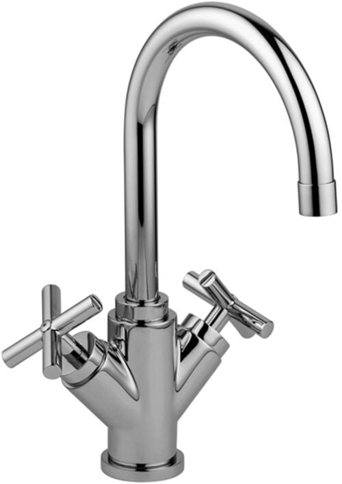 Paffoni Quattro Qtv077 Gruppo Lavabo Con Scarico Automatico, vista frontale su sfondo bianco