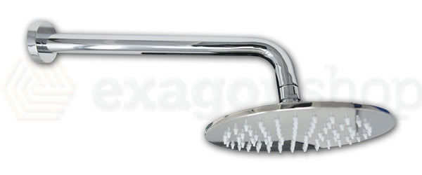 Set soffione 20 cm tondo miscelatore doccia incasso 2 vie braccio 30 cm e doccetta cromo Smart