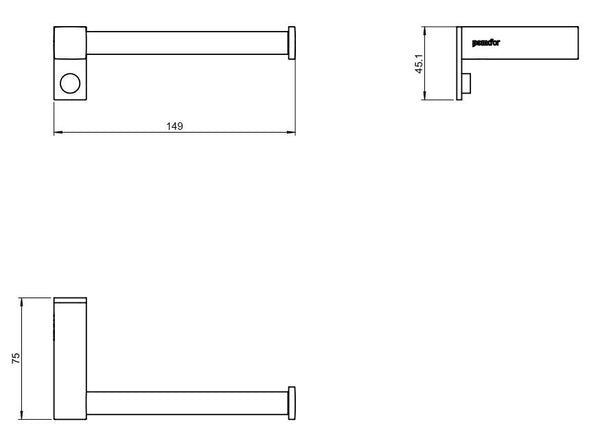 Cosmic Metric set accessori bagno con portasasciugamano 40 cm portarotolo destro e 2 appendini cromo