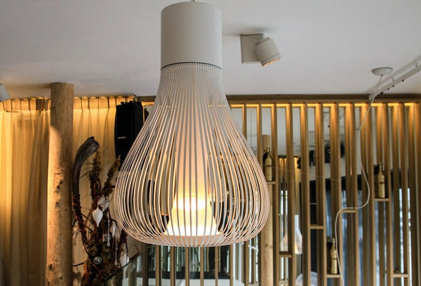 Flos Chasen Lampada a sospensione 48 cm a luce diffusa in vetro borosilicato e acciaio bianco