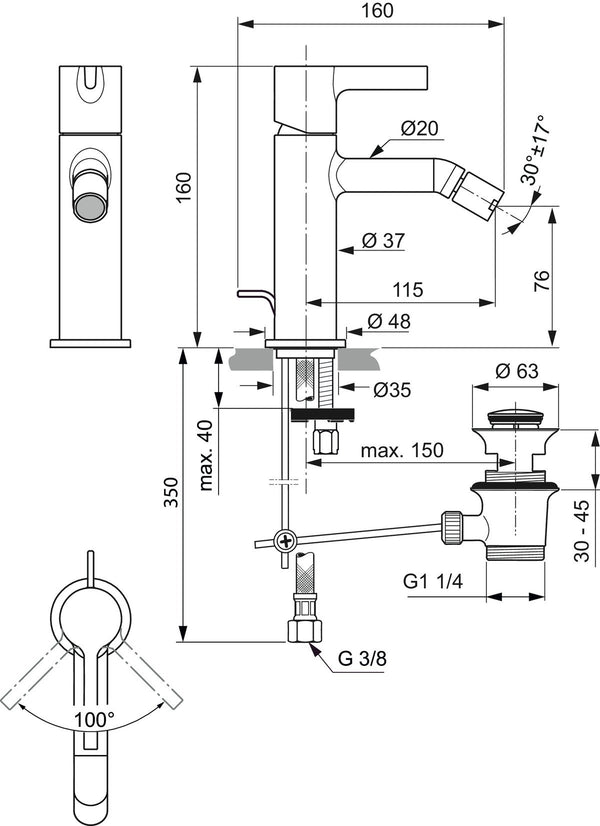 Ideal Standard Joy Set Rubinetti Lavabo alto bidet e Doccia con scarico e corpo incasso cromo BC781AA BC784AA A7386AA A1300NU