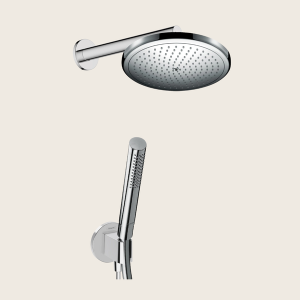 Hansgrohe kit doccia con soffione croma 1jet 28 cm braccio doccia vernis 24 cm doccetta starck 1 jet con supporto e flessibile 160 cm cromo