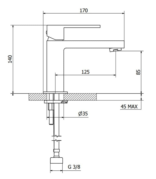 Teorema Pillar Coppia Miscelatori Lavabo E Bidet scarico click clack Nero Opaco Pillar