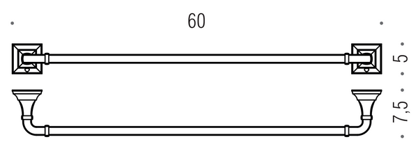 Colombo Portofino B3211 Portasciugamani 60 cm Cromo