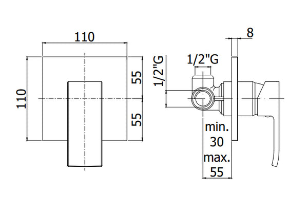 Paffoni Level Lec010 miscelatore doccia incasso con piastra in ABS cromo