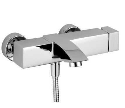 Paffoni Level Lec022 miscelatore vasca senza set doccia ambientato in box doccia con pareti in vetro