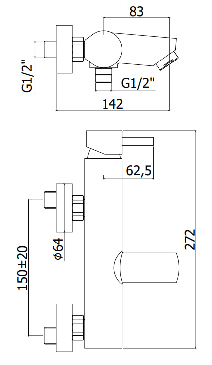 Paffoni Stick Sk022 Miscelatore vasca Monocomando Esterno Cromo