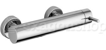 Paffoni Stick Sk168r Miscelatore Esterno Doccia Rovesciato, dettaglio ravvicinato della finitura e del marchio