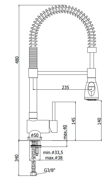 Paffoni Stick Sk177 Miscelatore Lavello Professionale Con Braccio Erogazione Flessibile con doccia 2 getti in abs Cromo