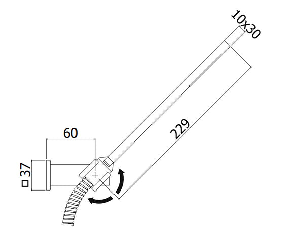 Paffoni level zdup058 doccetta premium monogetto con supporto snodato e flessibile 150 cm in abs cromo