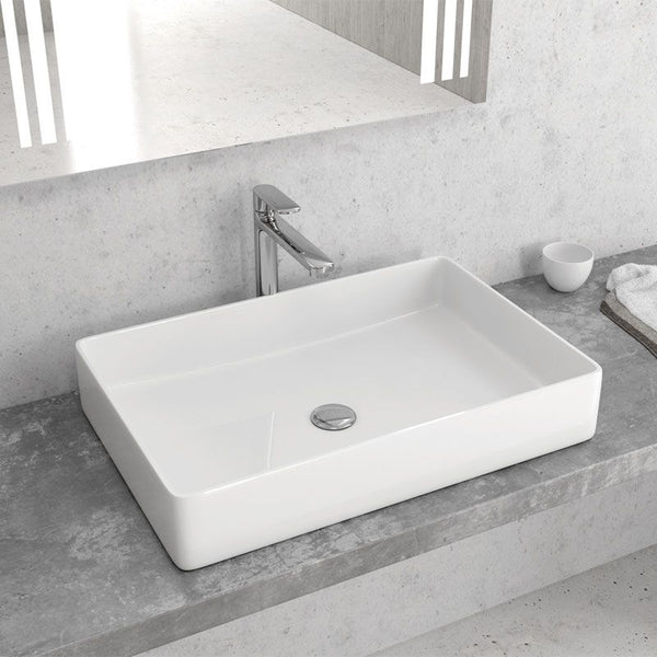 New Line Xr2 Lavabo 60x40 Da Appoggio Rettangolare In Porcellana Bianco