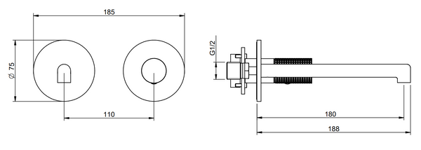 Treemme T30 Miscelatore lavabo incasso senza parte incasso cromo