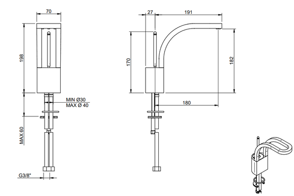 Treemme Philo miscelatore monocomando lavabo medio 182mm cromo IT7027CCPDZZ