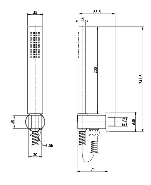 Set soffione doccia 25 cm slim tondo Smart braccio 30 cm e doccetta cromo