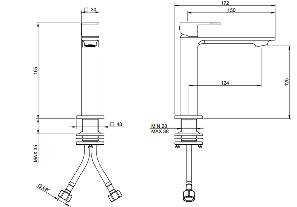 Treemme Q30 IT4B11CCQTZZ miscelatore monocomando lavabo 126mm cromo