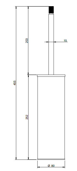 Treemme 22mm portascopino tondo a pavimento inox satinato