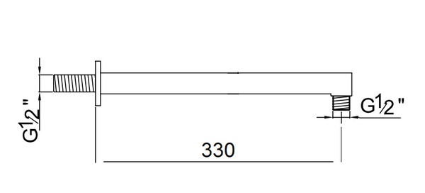 Set soffione doccia 30x30 slim Smart quadro braccio 33 cm e doccetta cromo