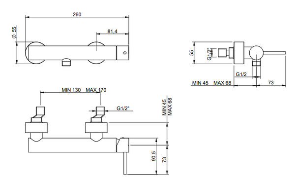 Treemme Up+ IT5756CCVLZZ miscelatore monocomando esterno doccia cromo
