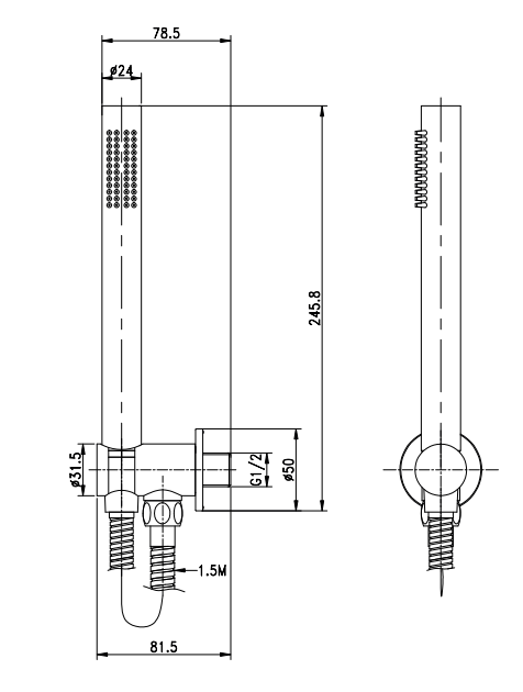 Set soffione doccia 20 cm tondo Smart braccio 30 cm e doccetta cromo