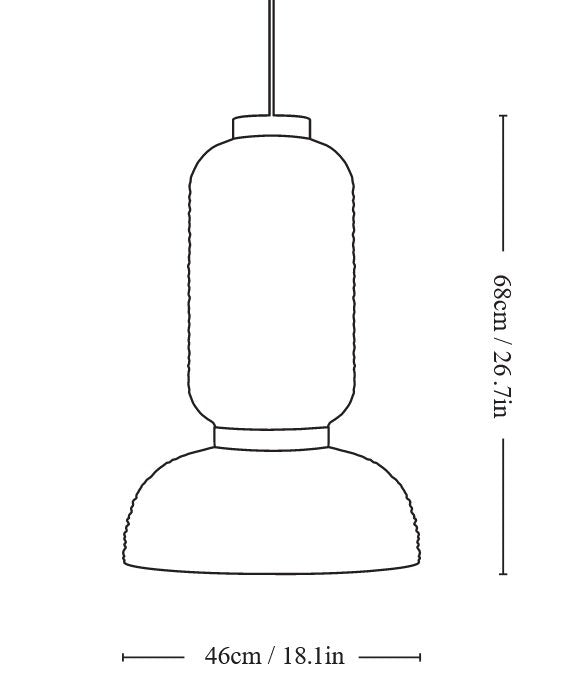 Lampada a sospensione 45 cm in carta di riso bianco avorio &Tradition Formakami JH3
