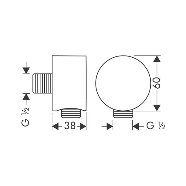 Uscita a muro round raccordo cromo Hansgrohe AXOR Starck 27451000