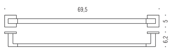 Colombo Basicq B3711 Portasciugamani 69 cm cromo