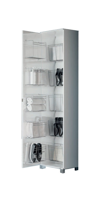 Scarpiera 42x32 con specchio H 190 bianco lucido Capri