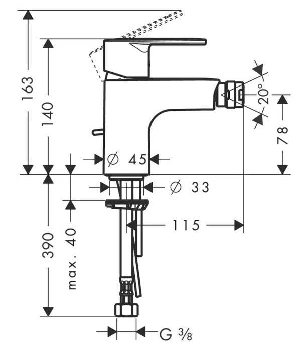 Miscelatore Per Bidet Monocomando Cromato Hansgrohe Talis E2 31622000