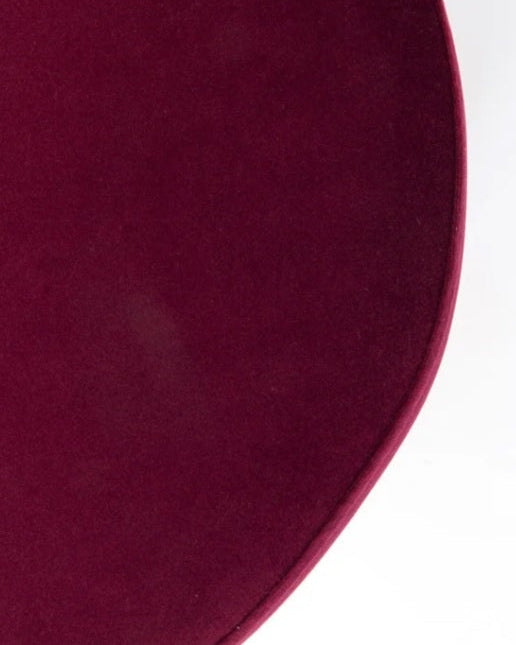 Cherry pouf sgabello 35 cm effetto velluto bordeaux con, dettaglio ravvicinato dei materiali - Exagonshop