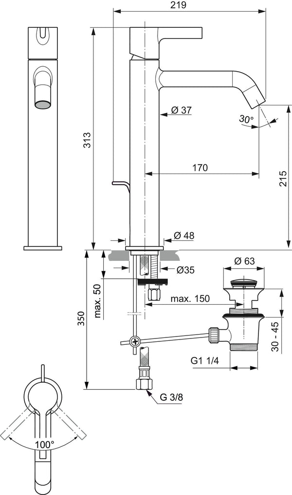 Ideal Standard Joy Set Rubinetti Lavabo alto bidet e Doccia con scarico e corpo incasso cromo BC781AA BC784AA A7386AA A1300NU