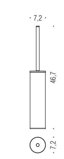 Colombo mini portascopino a pavimento zirconium b40060hps1 Zirconium Ss Hps, dettaglio ravvicinato del materiale e...