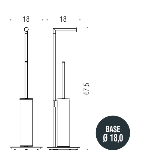 Colombo Mini Piantana Portarotolo Portascopino Zirconium B40180HPS1