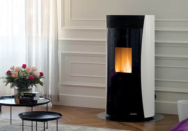 Stufa ermetica a pellet in acciaio bianco Palazzetti Vivienne 13 Pro 3