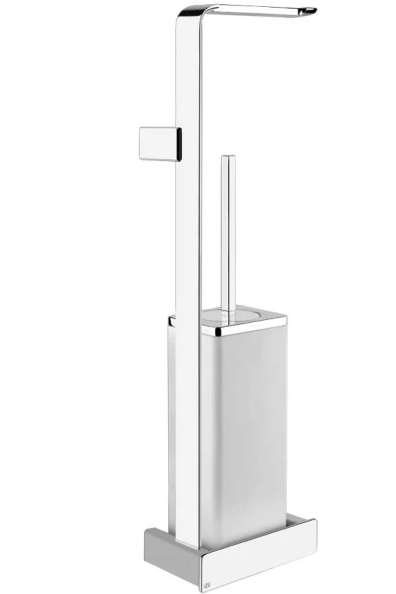Colonna a muro attrezzata con porta rotolo e porta scopino bianco cromo ispa 41667 Gessi