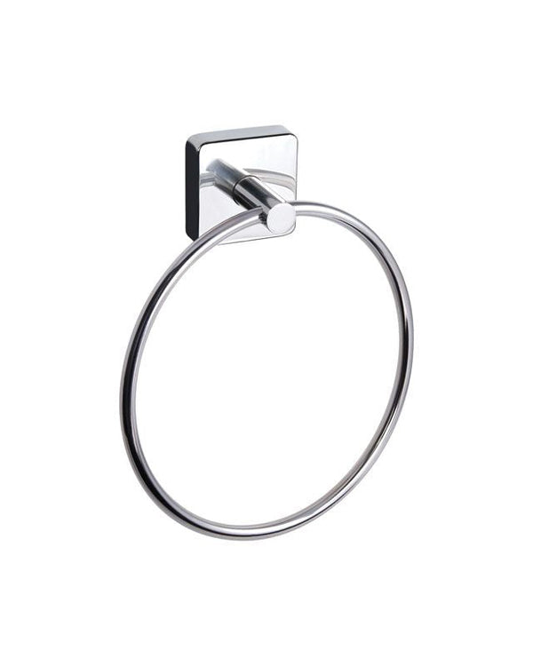 Portasciugamani Ad Anello In Acciaio Inox Cromo New Line AS3 Cromato, dettaglio ravvicinato del materiale e dell'aggancio...