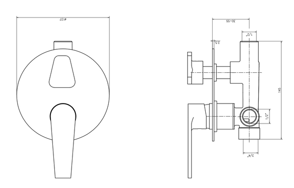 Set miscelatore incasso soffione 30 cm braccio 30 cm doccetta cromo Smart