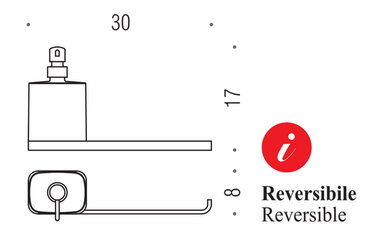 Colombo Time portasalvietta con dispenser reversibile cromo, dettaglio ravvicinato del materiale e dell'aggancio...