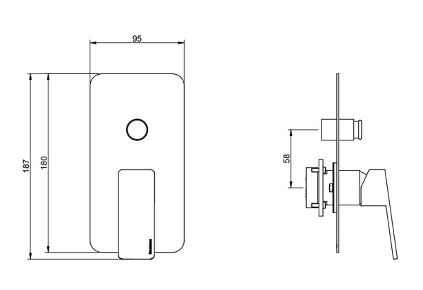 Treemme Pa36 RWIT8BB1CC01 Miscelatore doccia monocomando senza parte incasso cromo